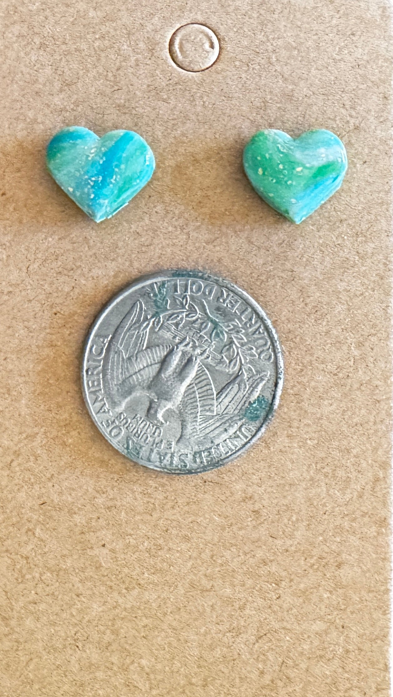 Green heart studs