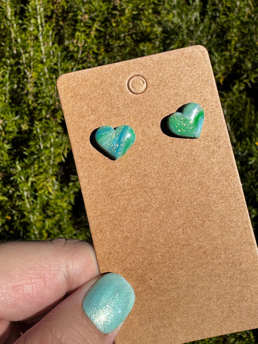 Green heart studs
