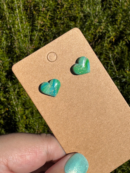 Green heart studs